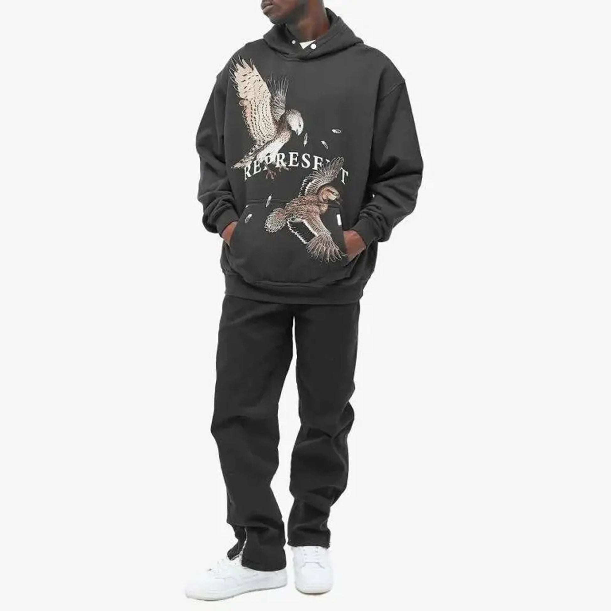 Represent | BIRDS OF PREY HOODIE  { OFF BLACK