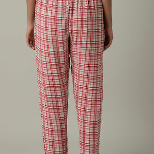 Full Length Pyjama Bottom - Blush Rose Check Print
