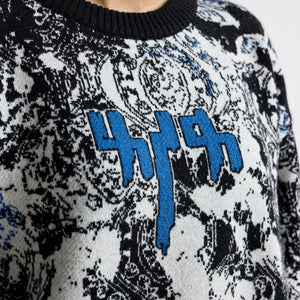 F A R A K | EK SAFAR KNITTED SWEATSHIRT { WHITE