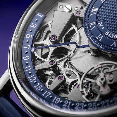 Breguet Tradition Silver & Grey Dial Blue 40 MM Watch for Men