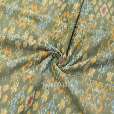 Light Blue  Dual Tone Pochampally Ikat Silk & Cotton (Sico) Fabric