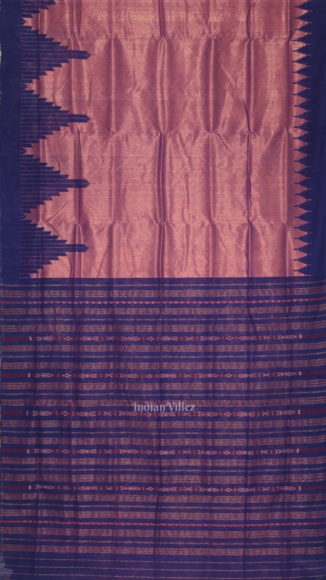 Onion Pink Blue Phoda Kumbha Sambalpuri Cotton Tissue Saree