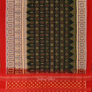 Green Kothi Design Odisha Ikat Sambalpuri Cotton Saree