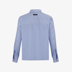 ALMOST GODS | BURNING HEART STRIPED SHIRT { BLUE/WHITE