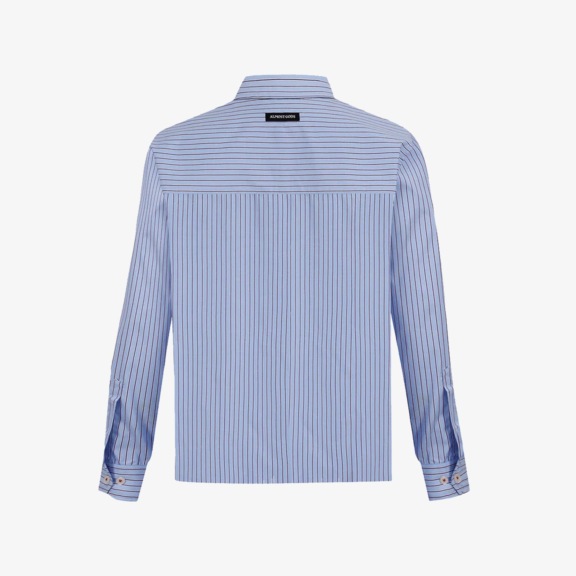 ALMOST GODS | BURNING HEART STRIPED SHIRT { BLUE/WHITE