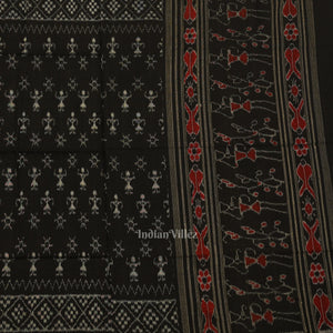 Cement Gray Black Odisha Ikat Sambalpuri Dress Set & Dupatta