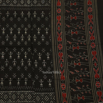Cement Gray Black Odisha Ikat Sambalpuri Dress Set & Dupatta