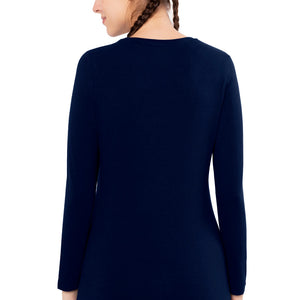 Essential Long Sleeve Round Neck T-Shirt - Midnight