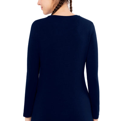 Essential Long Sleeve Round Neck T-Shirt - Midnight