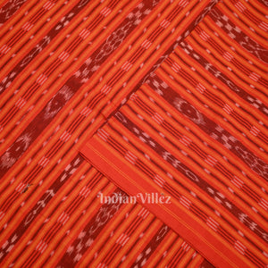 Red Stripes Sambalpuri Odisha Ikat Cotton Fabric