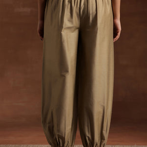 Gold Solid Silk Salwar