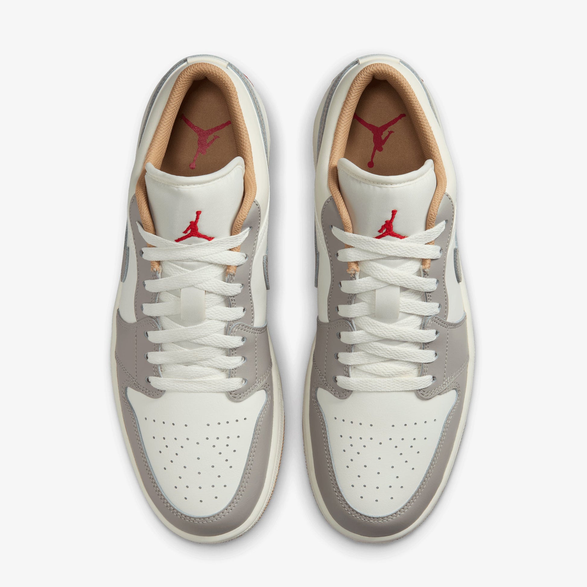 JORDAN | AIR JORDAN 1 LOW { SAIL/FIRE RED-COLLEGE GREY-HEMP