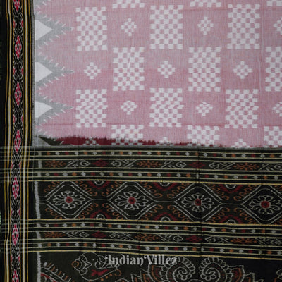 Light Pink Pasapali Theme Odisha Ikat Sambalpuri Pure Cotton Saree