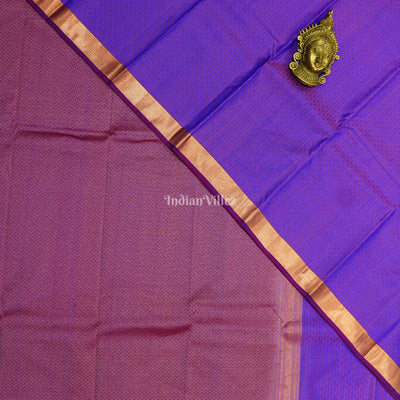 Blue Dual Tone Pure Kanjivaram Silk Saree