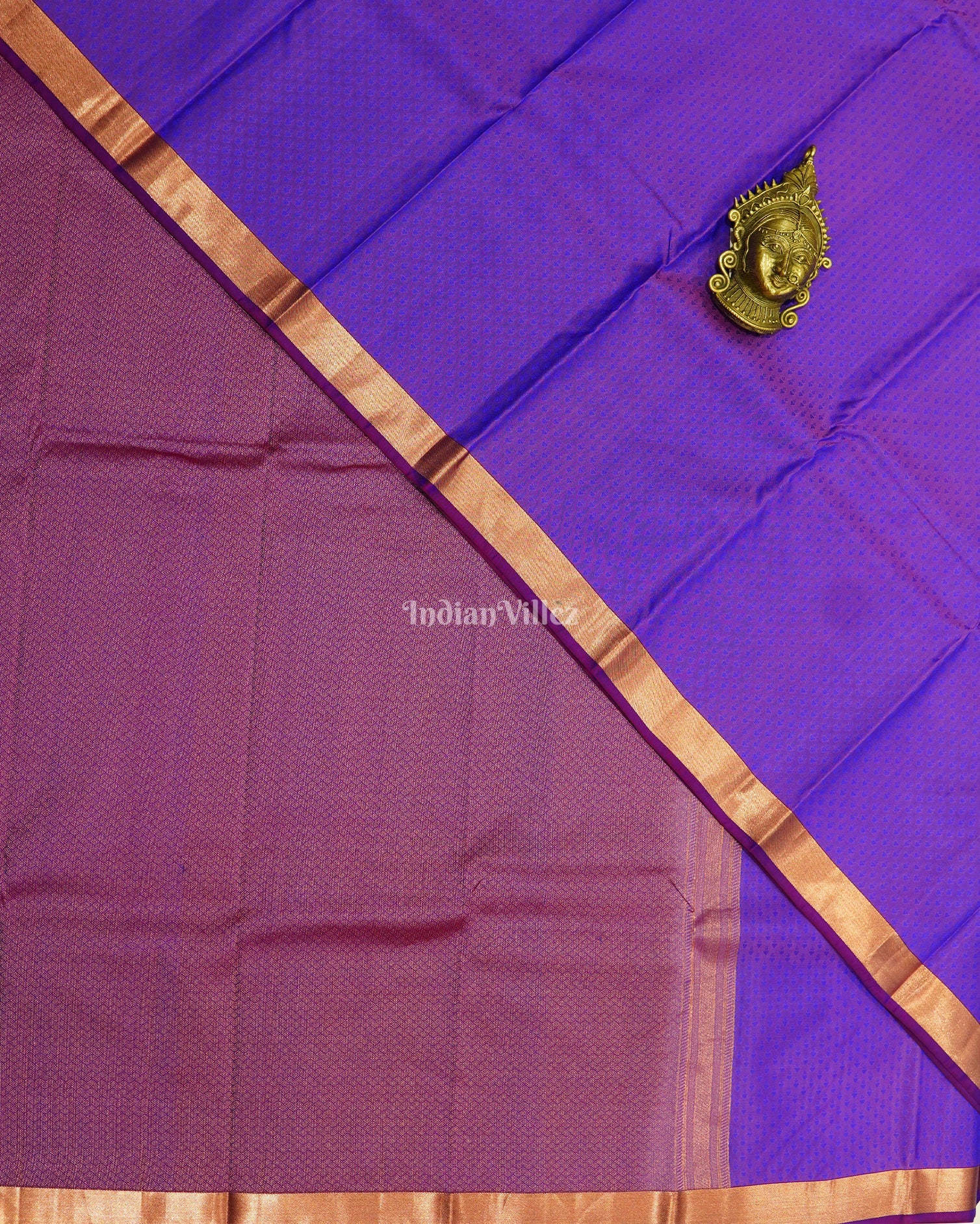 Blue Dual Tone Pure Kanjivaram Silk Saree