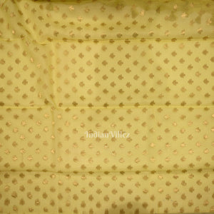 Light Yellow Pure Jamdani Banarasi Kota Saree