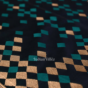 Navy Blue Soft Pure Mashru Satin Silk Banarasi Saree