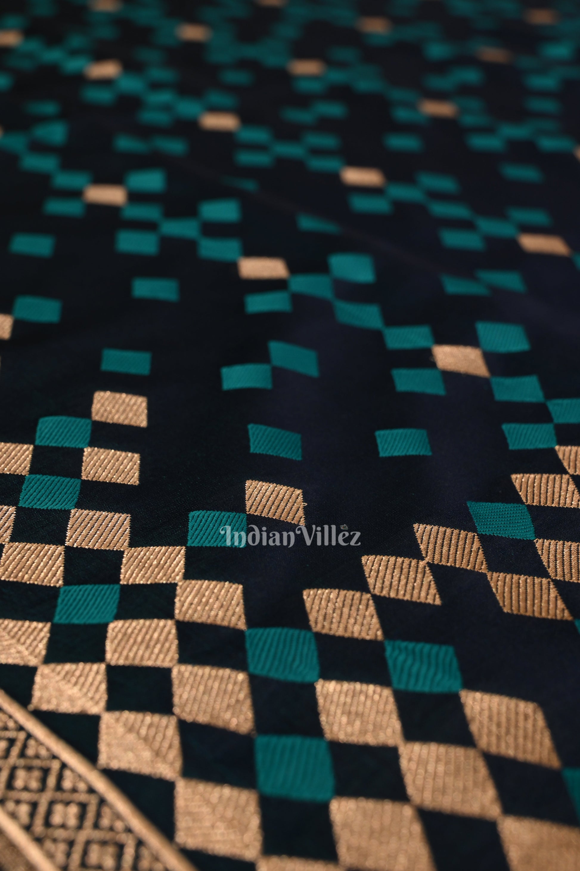 Navy Blue Soft Pure Mashru Satin Silk Banarasi Saree