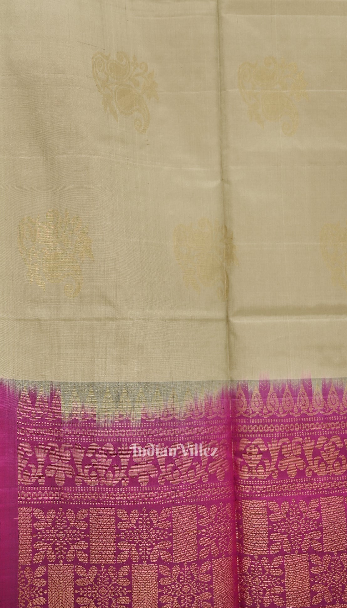 Sand With Magenta Pure Kanjivaram Soft Silk Saree