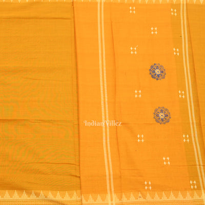 Blue yellow Sambalpuri Bomkai Cotton Dress set with Dupatta