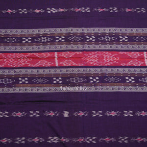 Purple with Cream Pasapali Sambalpuri Cotton Dress set with Dupatta