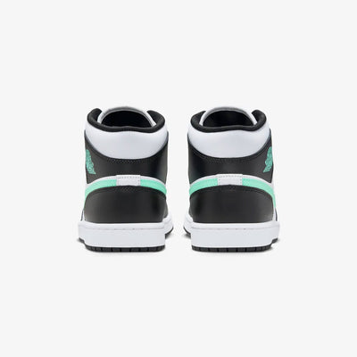 Jordan | AIR JORDAN 1 MID  { WHITE/GREEN GLOW-BLACK