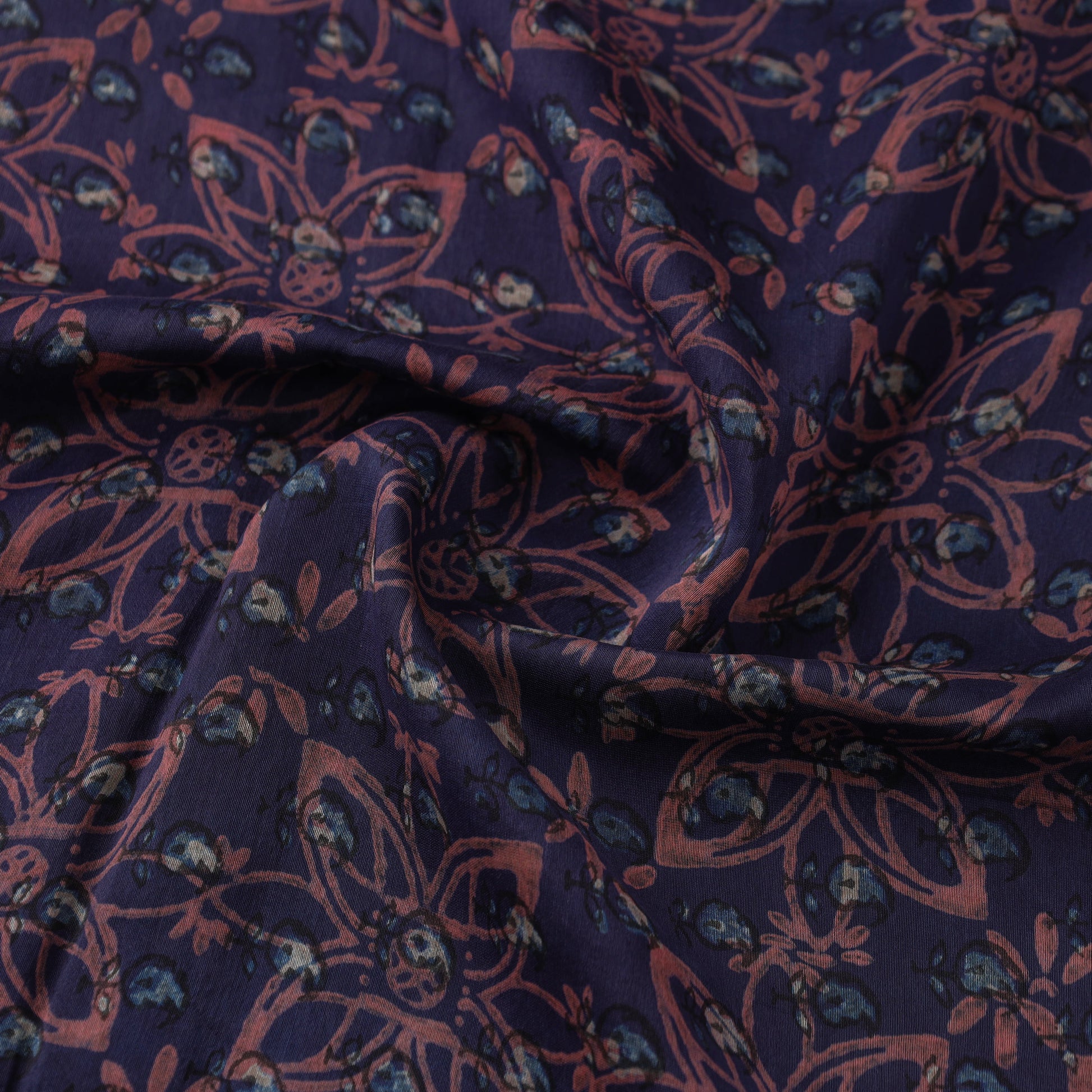 Natural Dyed Chanderi Silk Akola Print Fabric 04
