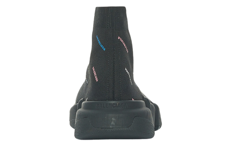 Balenciaga Speed 2.0 Allover Logo Recycled Knit Black Multicolor (Women'S)