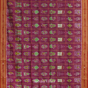 Purple Nabakothi Theme Odisha Ikat Khandua Silk Saree