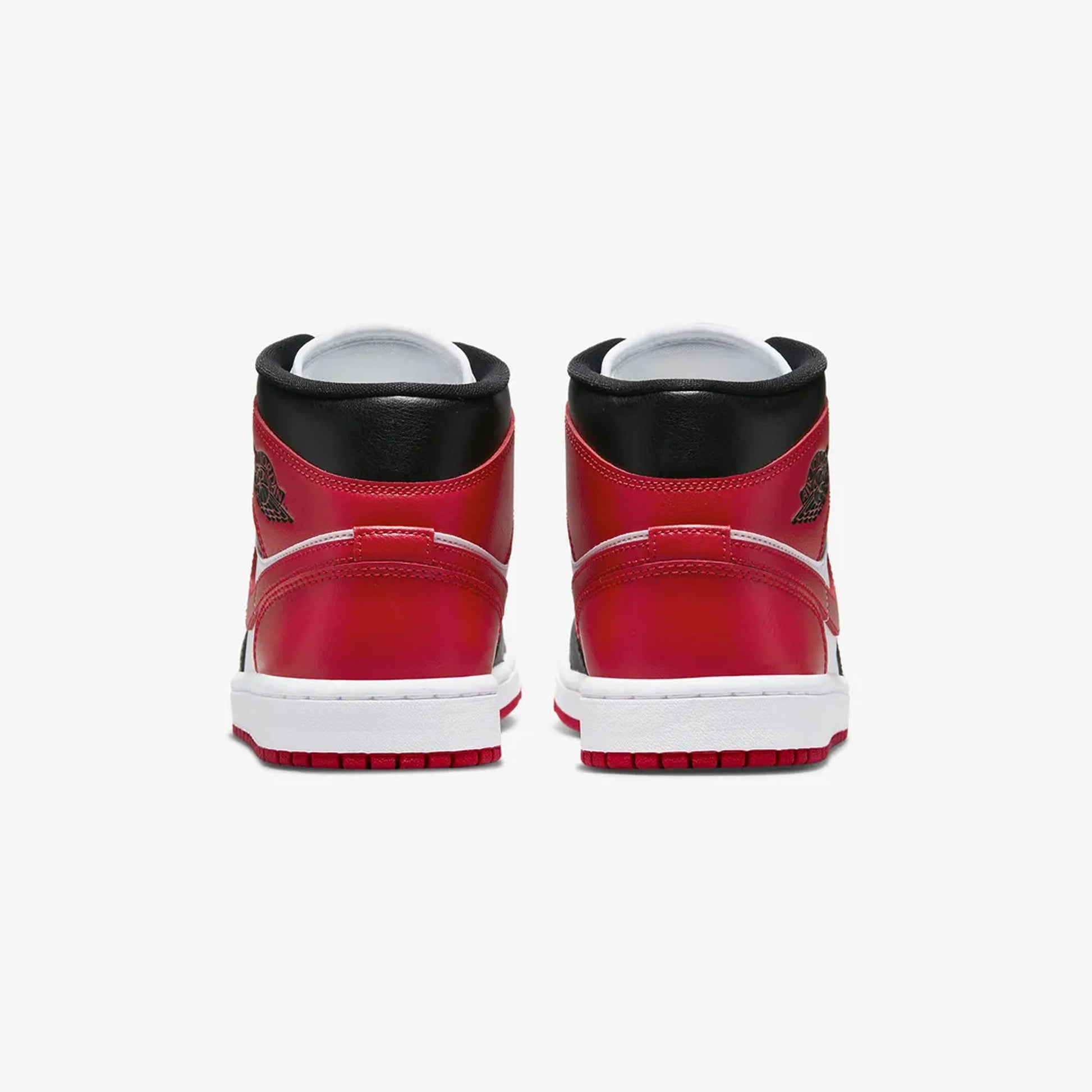 Jordan | AIR JORDAN 1 MID  { BLACK/GYM RED-WHITE