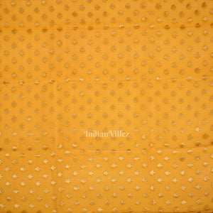 Yellow Pure Jamdani Banarasi Kota Silk Saree