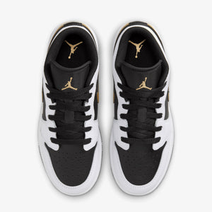 JORDAN | AIR JORDAN LOW 1 (GS) { WHITE/METALLIC GOLD-BLACK