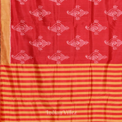 Red Mustard Yellow Sankha Contemporary Silk Saree