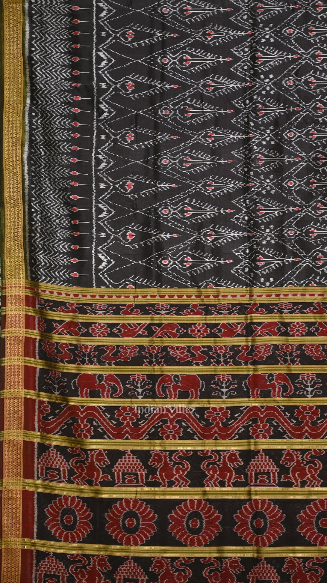 Exclusive Designer Black Odisha Ikat Contemporary Silk Saree