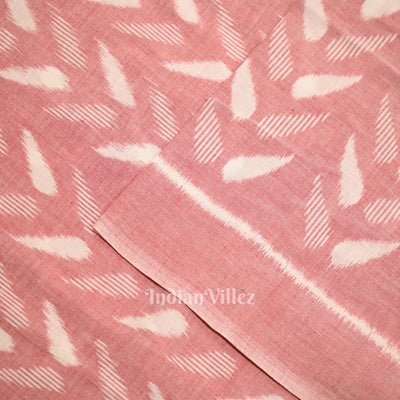 Peach Pink Sambalpuri Odisha Ikat Cotton Fabric