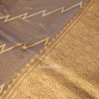 Light Violet Pure Kora Organza Banarasi Saree