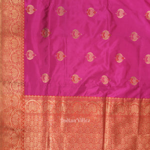 Rani Pink Designer Pure Banarasi Katan Silk Saree