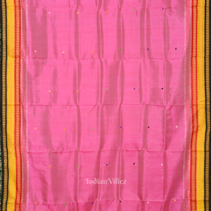 Pink Kathiphera Odisha Ikat Khandua Silk Saree with Nartaki Pallu