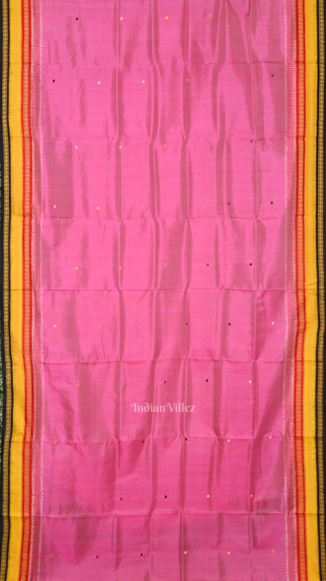 Pink Kathiphera Odisha Ikat Khandua Silk Saree with Nartaki Pallu