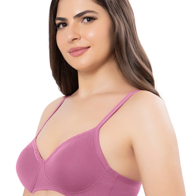 Cotton Casuals Padded Non-Wired Solid T-Shirt Bra - Malaga
