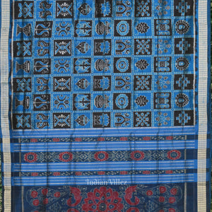 Deep Blue Nabakothi Odisha Ikat Sambalpuri Silk Saree