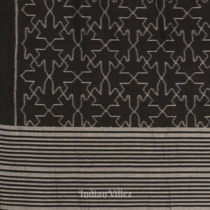 Black Pure Sambalpuri Cotton Saree