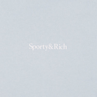 SPORTY & RICH | SERIF LOGO SWEATPANT { BABY BLUE/WHITE