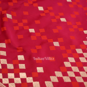 Exclusive Bridal Rani Pink Mashru Satin Silk Banarasi Saree