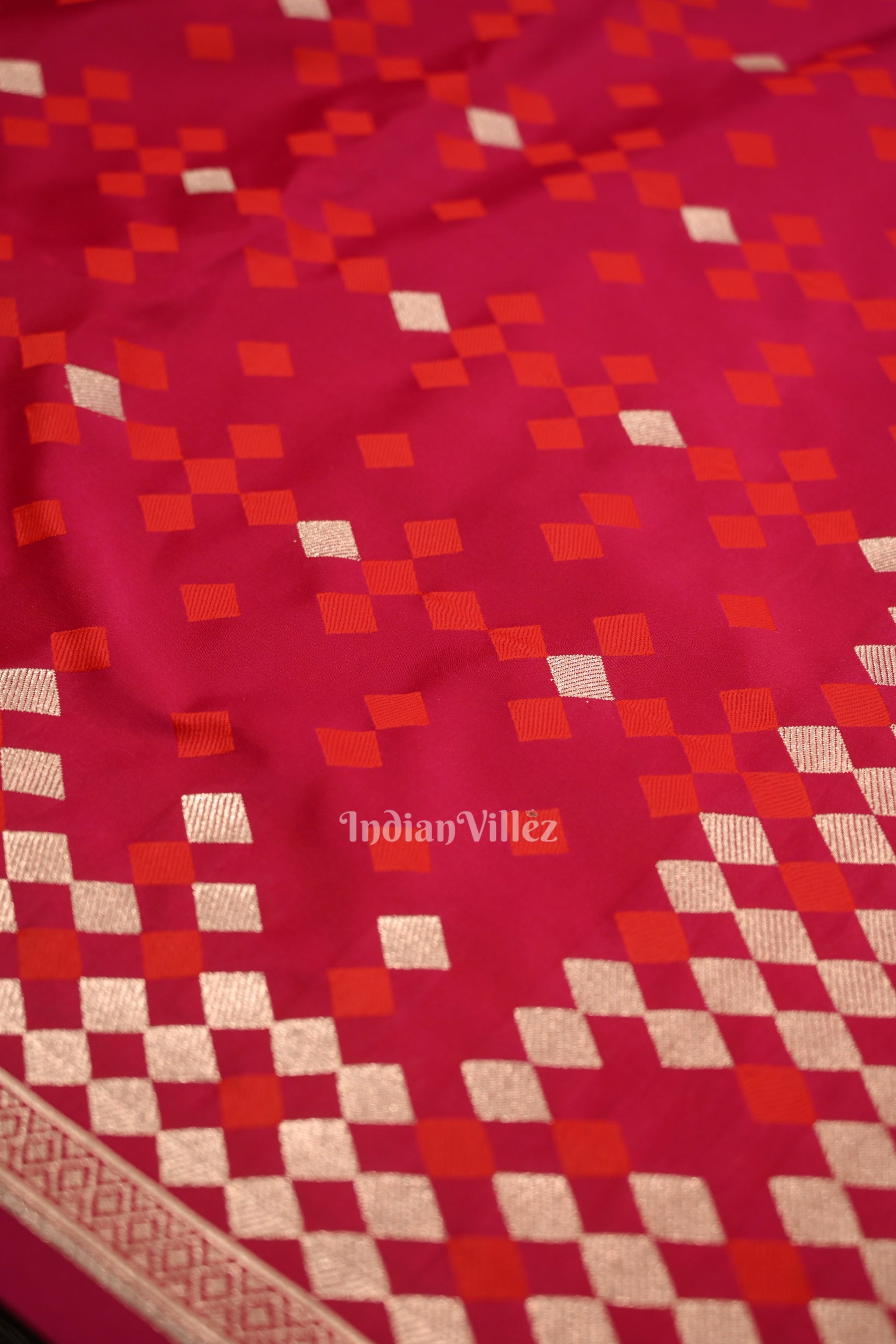 Exclusive Bridal Rani Pink Mashru Satin Silk Banarasi Saree