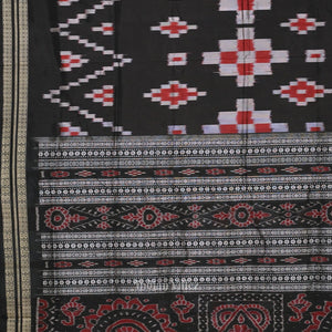 Black Pasapali Odisha Ikat Sambalpuri Silk Saree