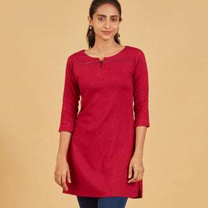 Magenta Solid Short Top
