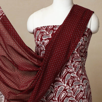 3pc Cotton Kutch Batik Print Dress Material 26