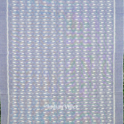 Blue Grey Odisha Sambalpuri Ikat Cotton Saree