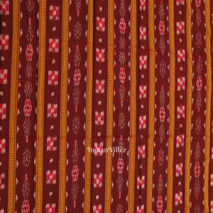Maroon Maniabandha Sambalpuri Cotton Dress set & Dupatta